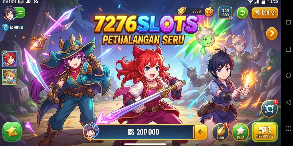 Tampilan gameplay 7276SLOTS yang penuh warna dan menarik.