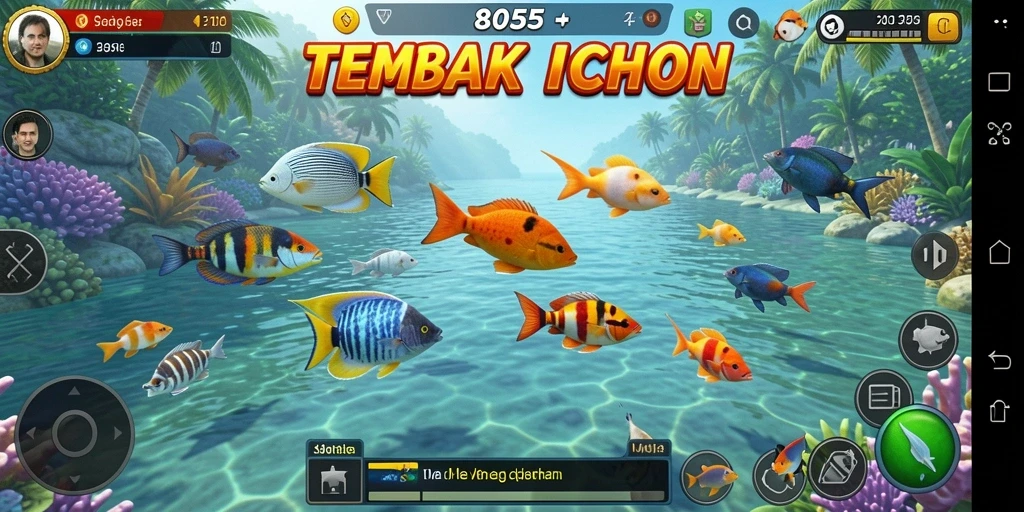 Screenshot gameplay Tembak Ikan yang seru di 8055.