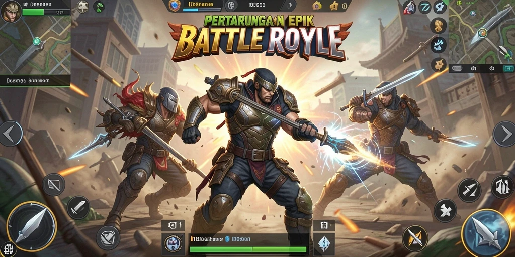 Tangkapan layar epik dari gameplay Battle Royale di IDEBET.