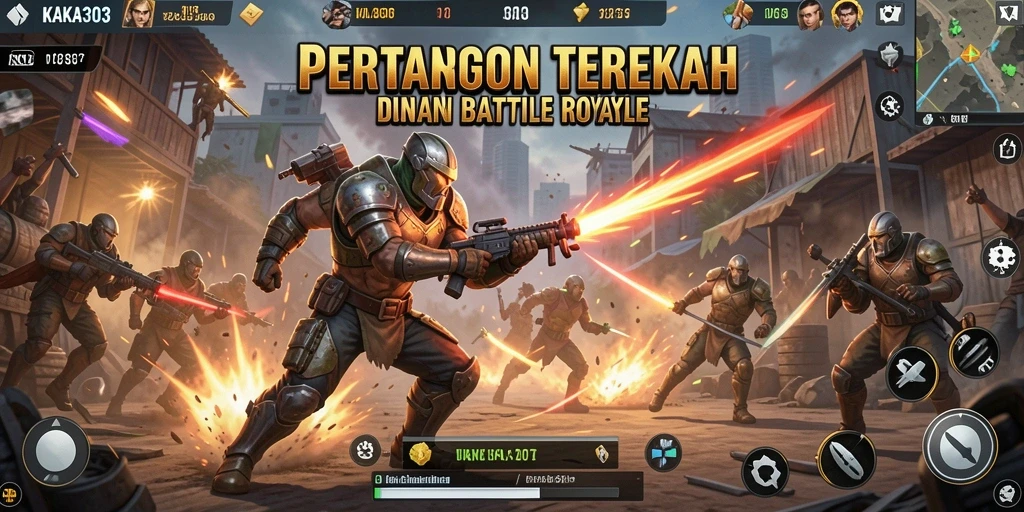Screenshot KAKA303 menunjukkan aksi mendebarkan dalam game Battle Royale.