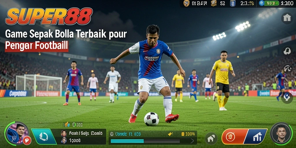 Tangkapan layar gameplay SUPER88 menampilkan simulasi sepak bola yang mendebarkan.